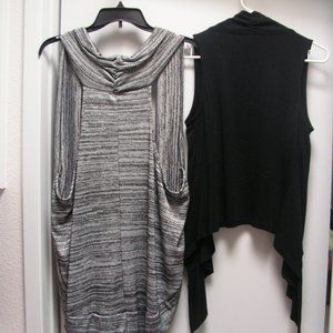 Pair of Body Central & Inc. International Concepts black/gray shrugs, sz Medium